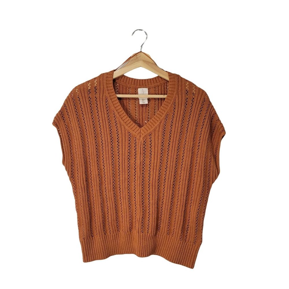 Joie Women's Sweater Short Dolman Sleeve Size small  Caramel - brown  V-…